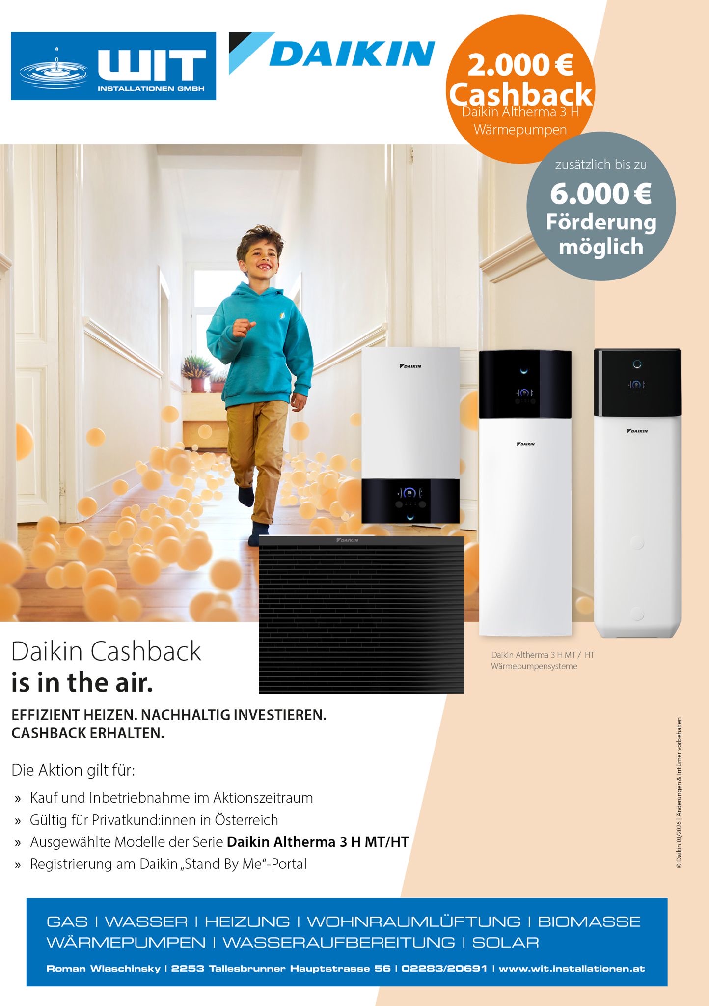 Daikin Altherma Wärmepumpen Cashback Aktion von WIT Installationen